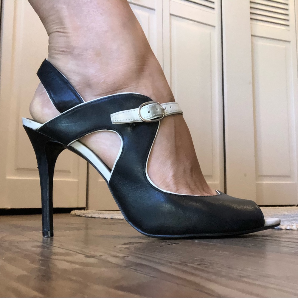 Peep toe stilettos